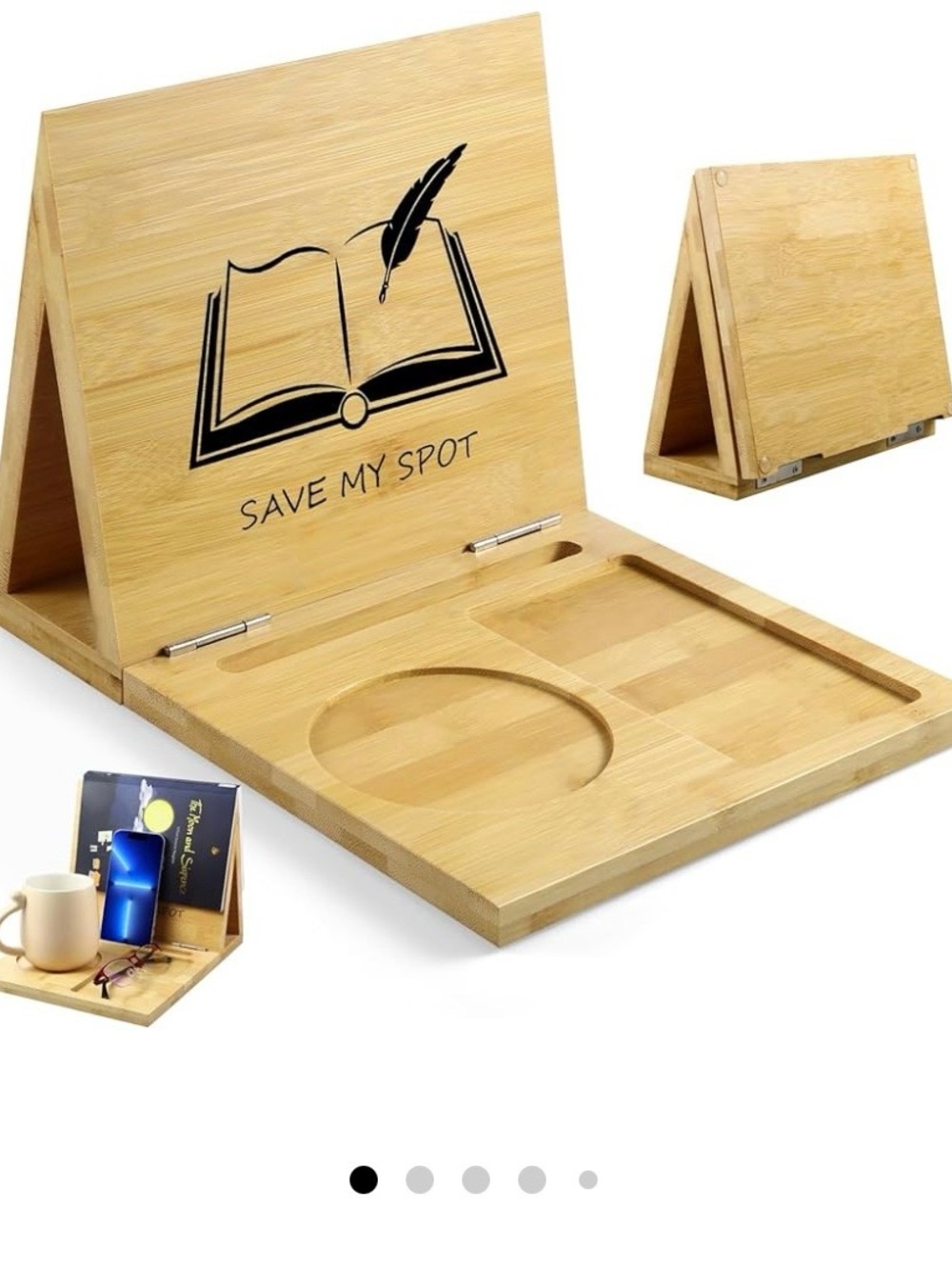 Bamboo Laptop Stand & Desk Organizer - Natural